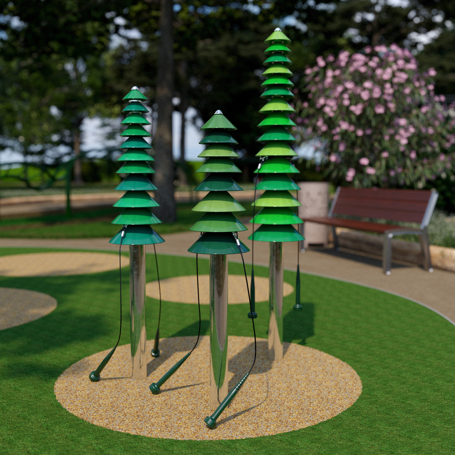 Sylvan Bell Trees, outdoor bell trees (set of 3)